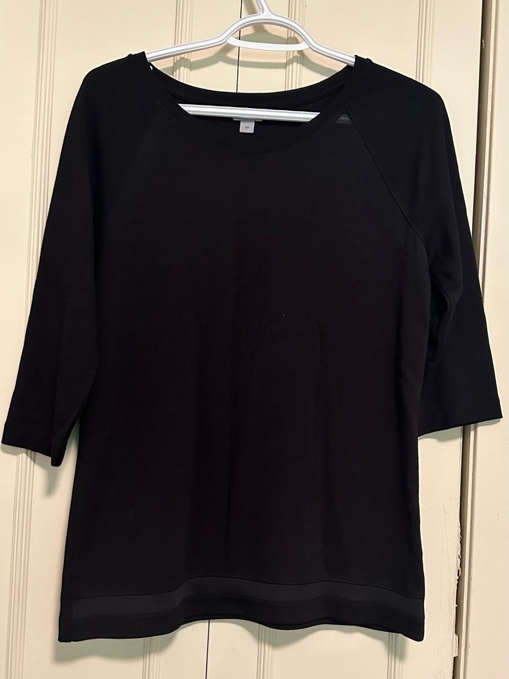 Kenneth Cole Black Long Sleeve Boatneck Top